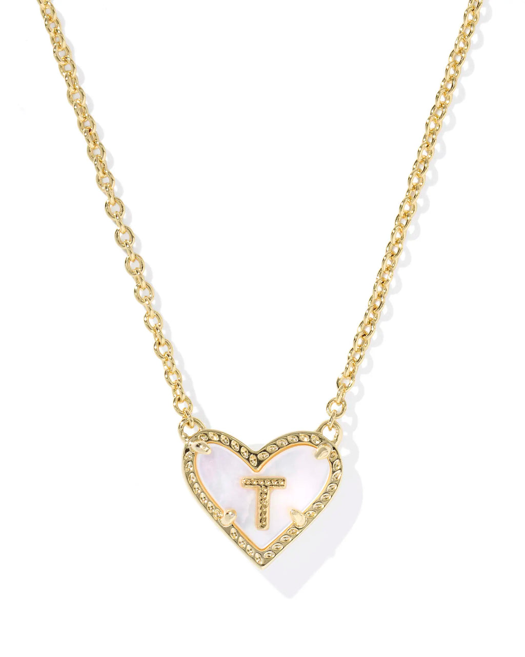 KS Ari Heart Letter T Pendant Necklace
