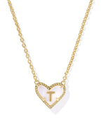 KS Ari Heart Letter T Pendant Necklace