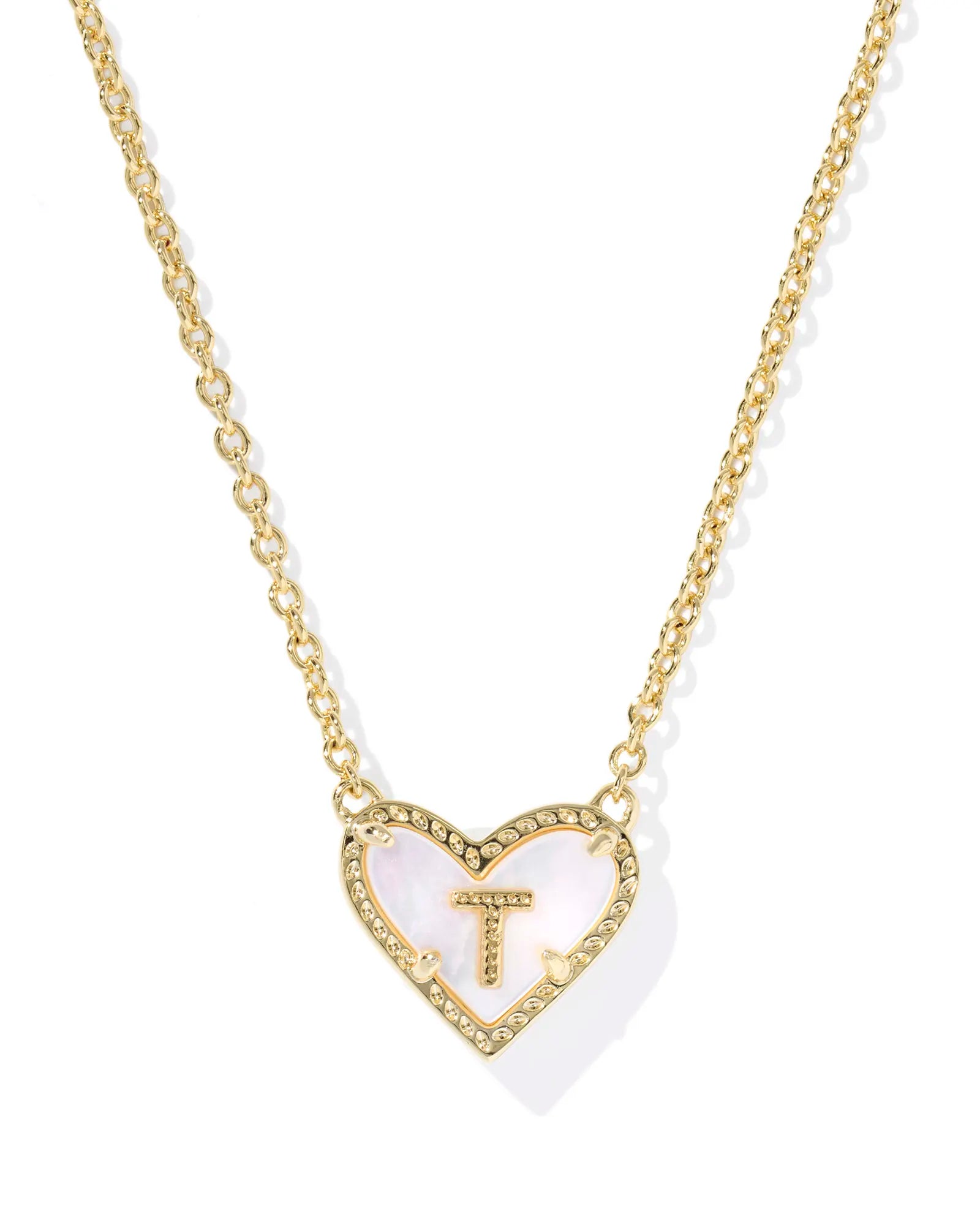 KS Ari Heart Letter T Pendant Necklace