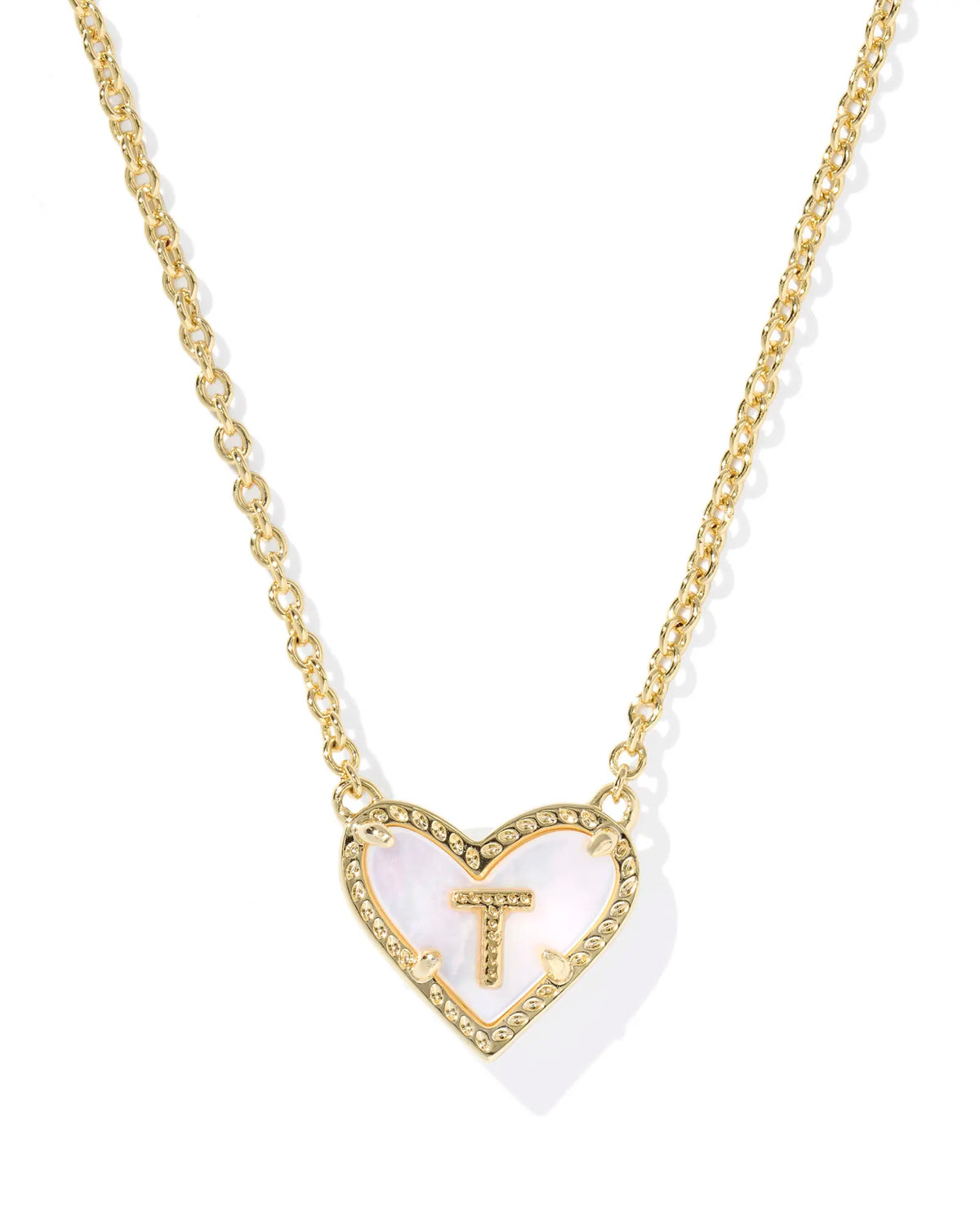 KS Ari Heart Letter T Pendant Necklace