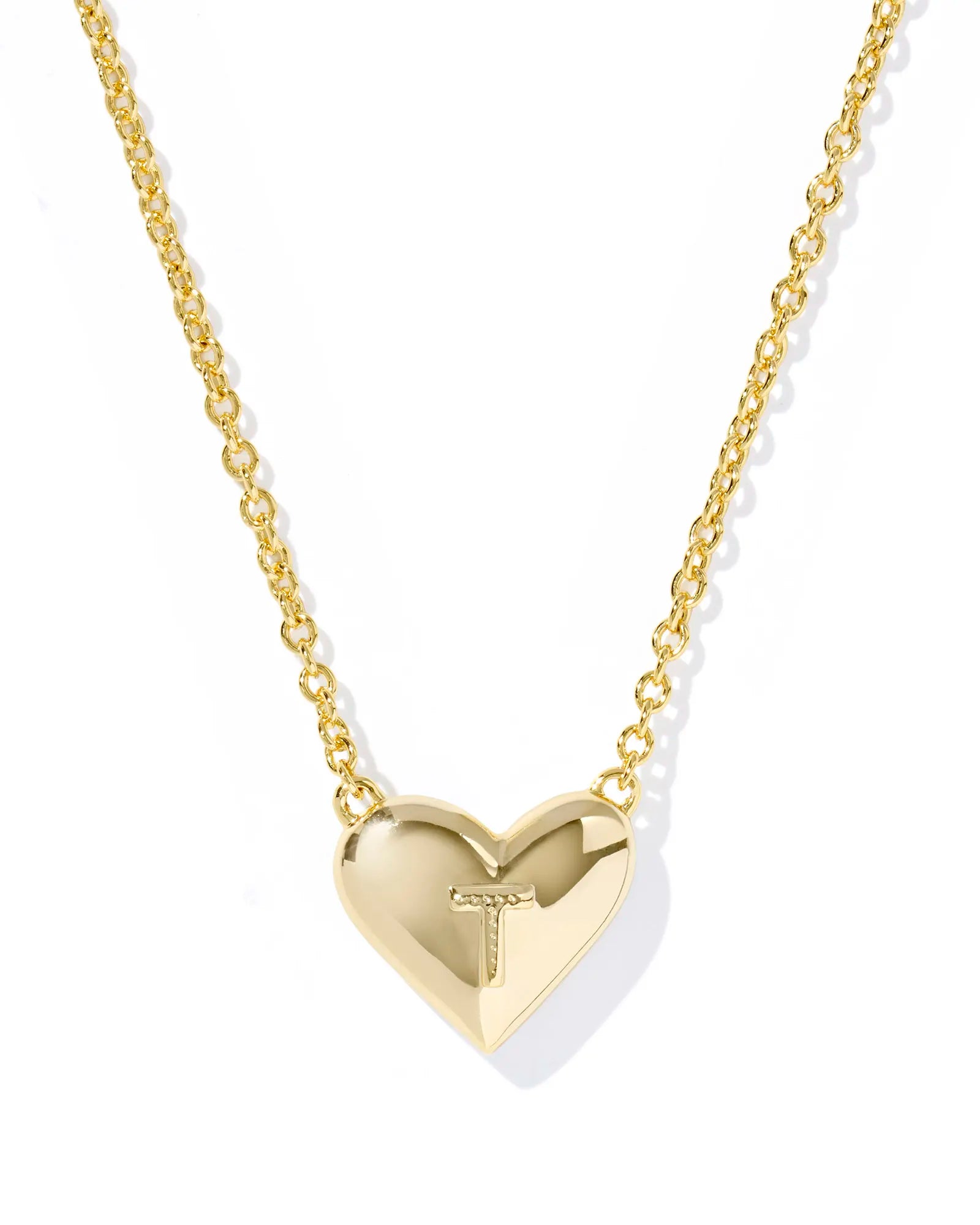 KS Ari Heart Letter T Pendant Necklace