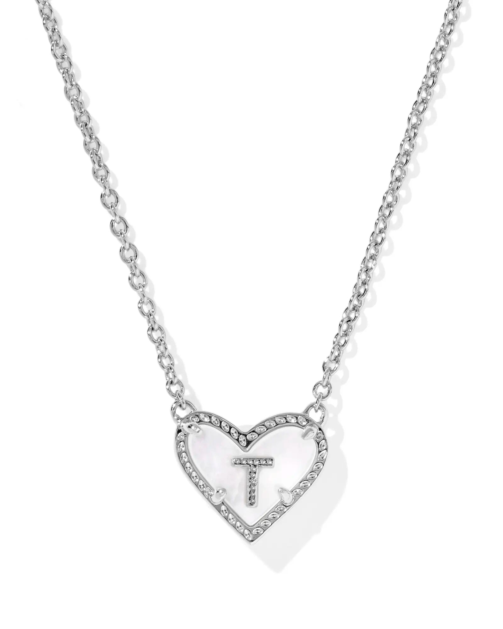 KS Ari Heart Letter T Pendant Necklace