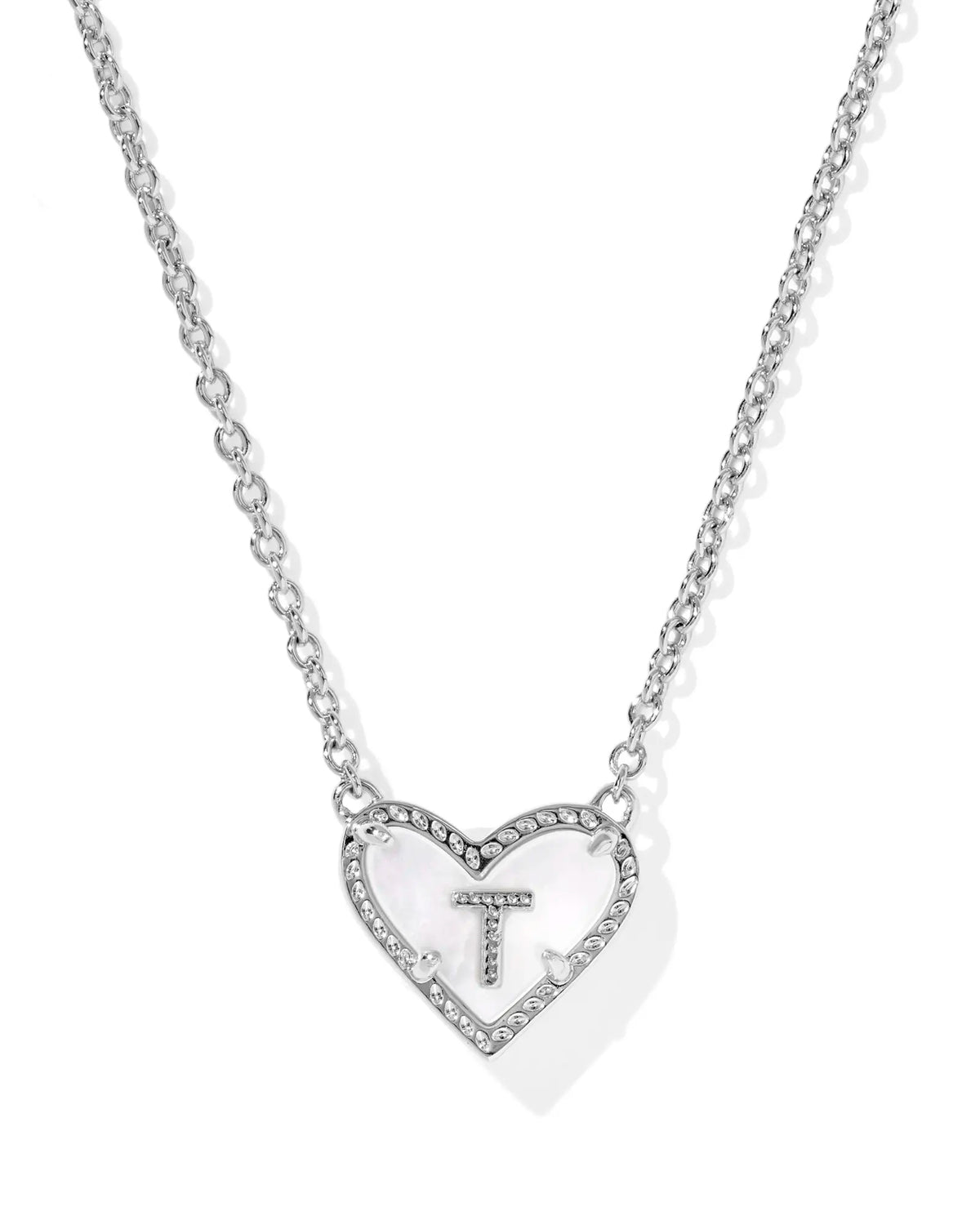 KS Ari Heart Letter T Pendant Necklace