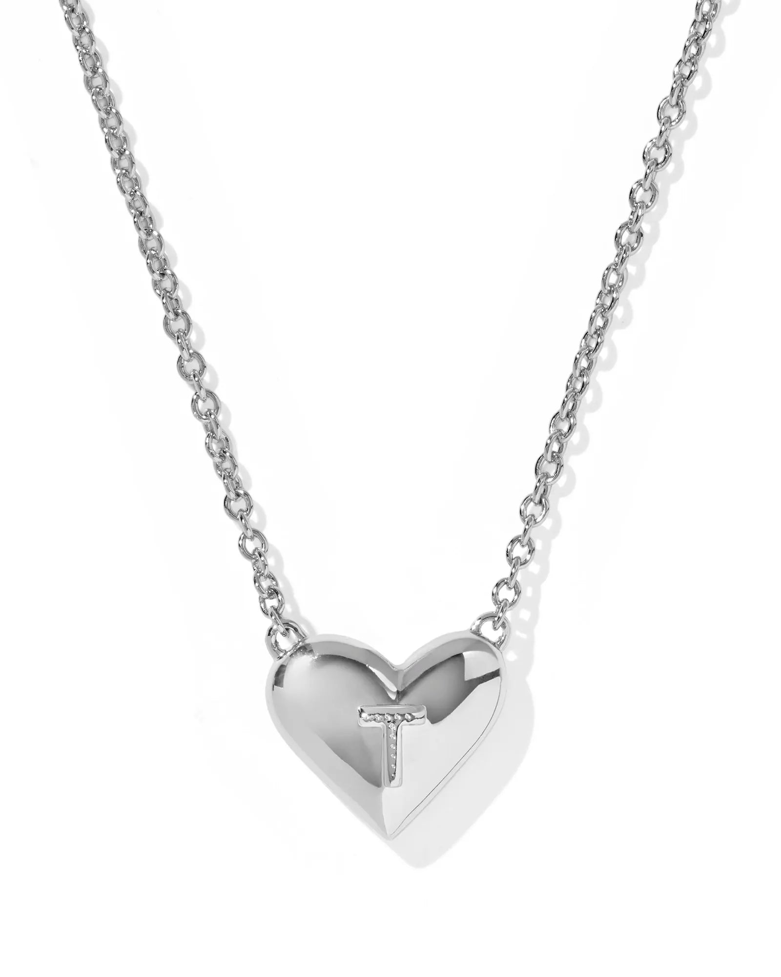 KS Ari Heart Letter T Pendant Necklace