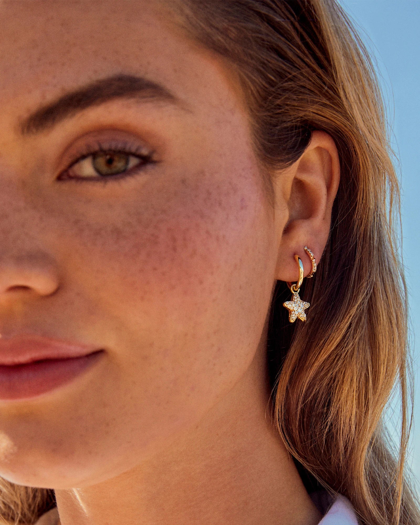 KS Jae Star Pave Huggie Earrings