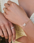 KS Lillia Crystal Butterfly Delicate Chain Bracelet