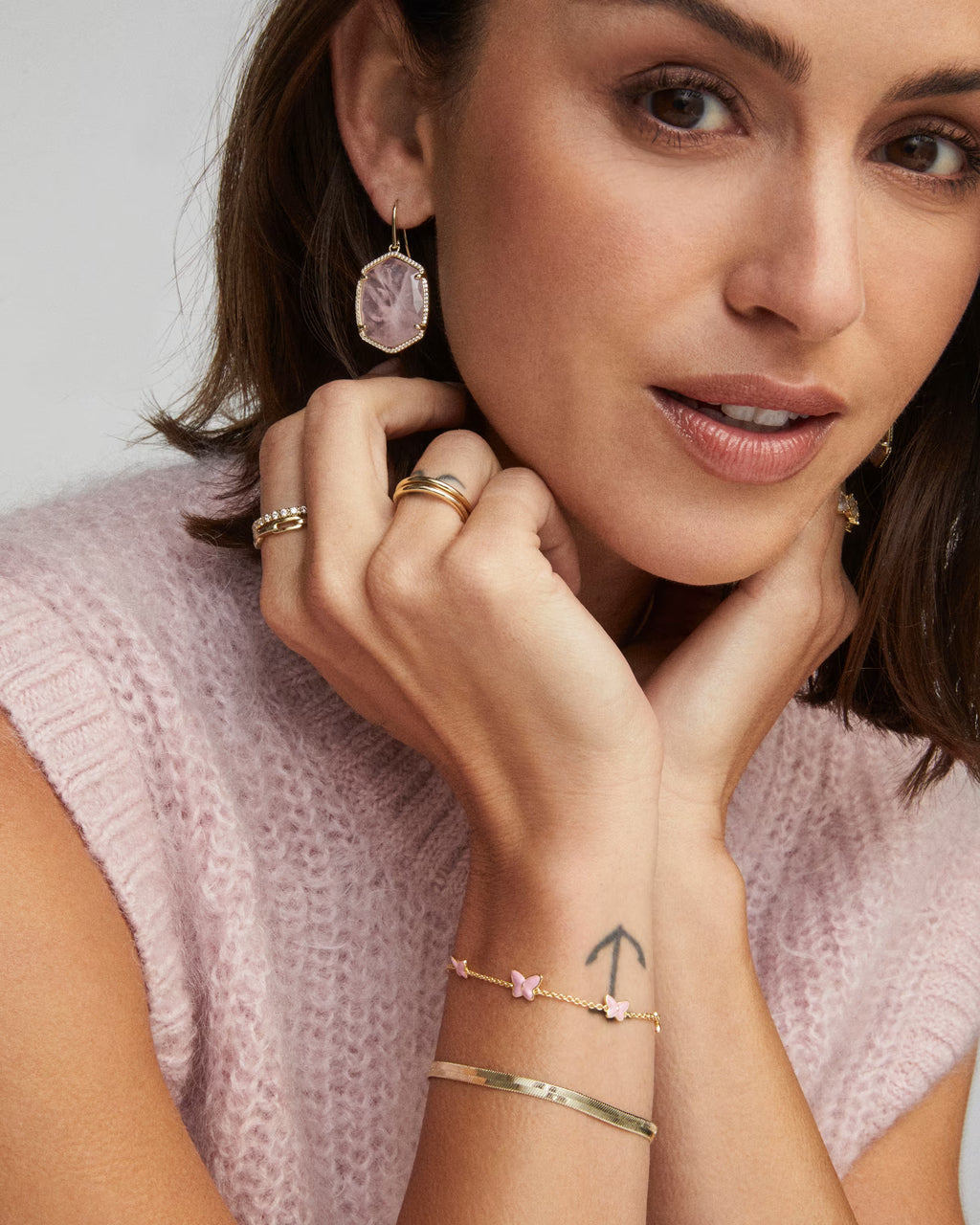 KS Lillia Butterfly Enamel Delicate Chain Bracelet