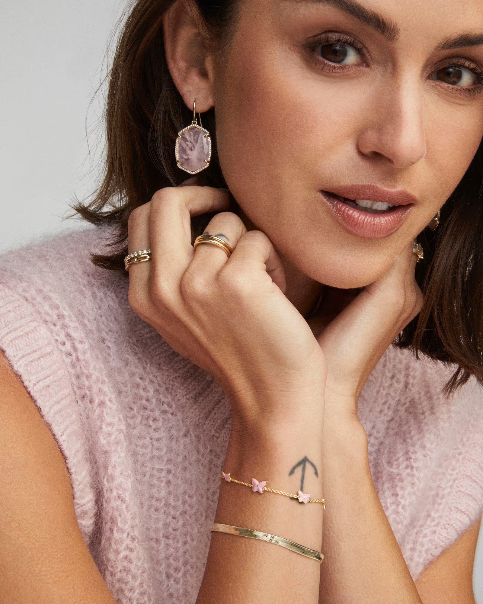 KS Lillia Butterfly Enamel Delicate Chain Bracelet