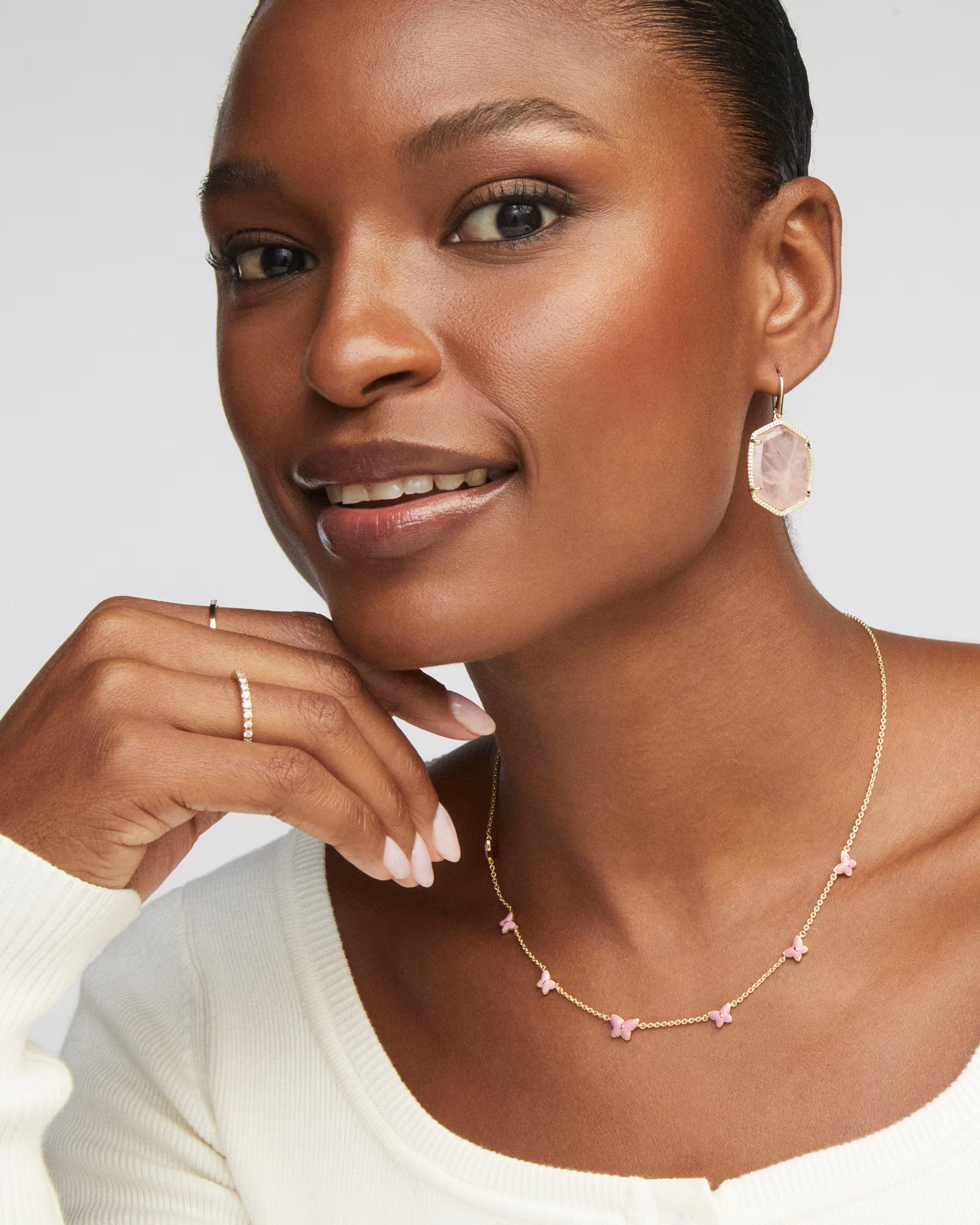 KS Lillia Butterfly Enamel Strand Necklace