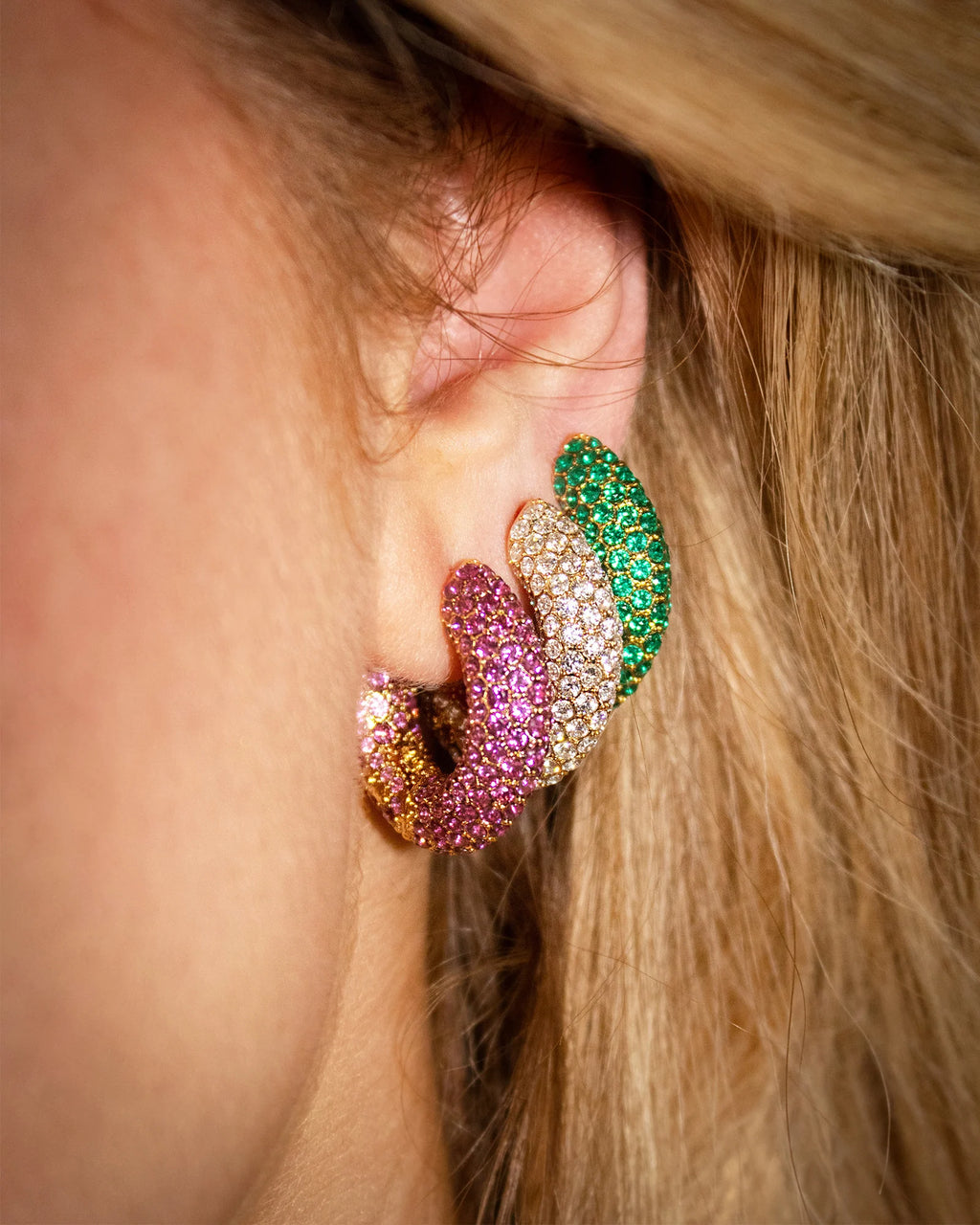 KS Mikki Pave Hoop Earrings