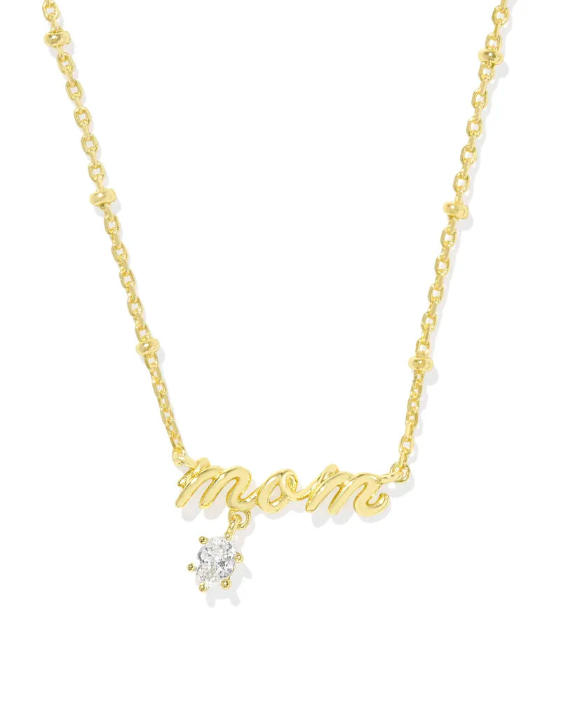 KS Mom Crystal Short Pendant Necklace
