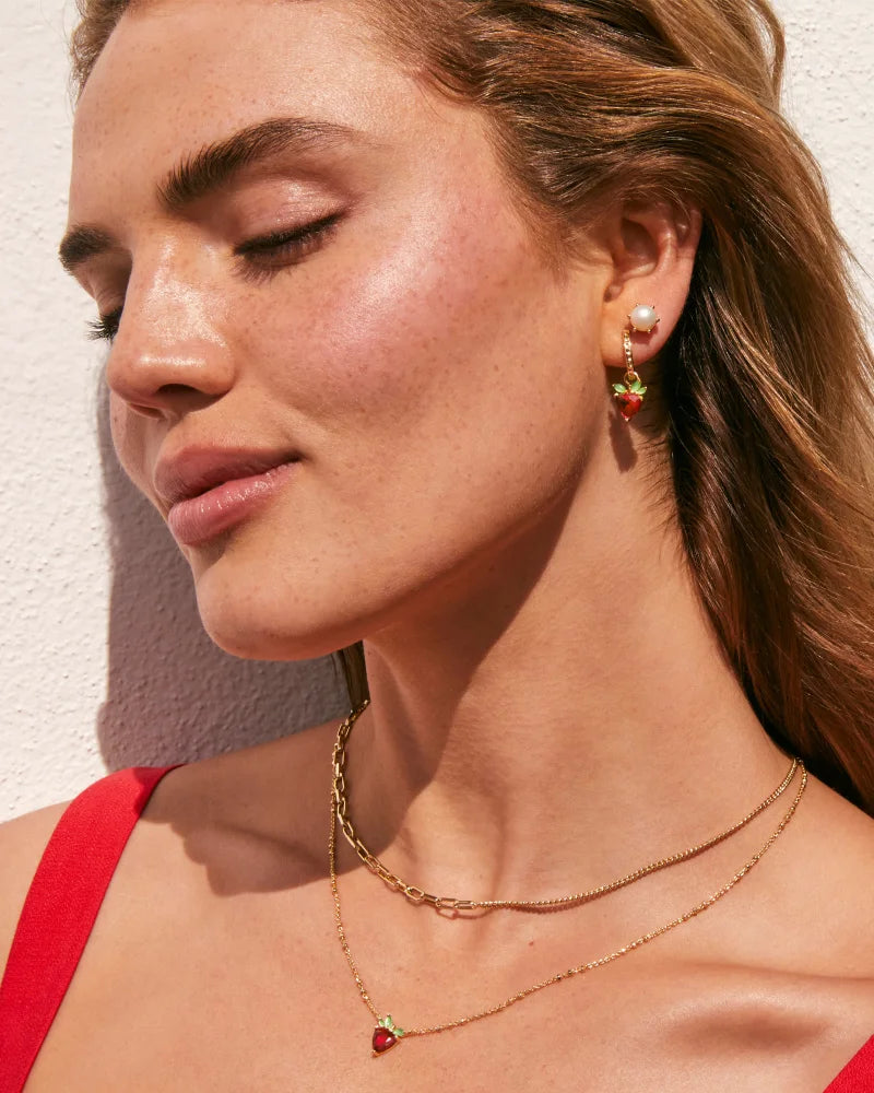 KS Strawberry Huggie Earrings