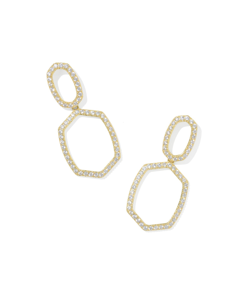 KS Daphne Pave Open Frame Earrings