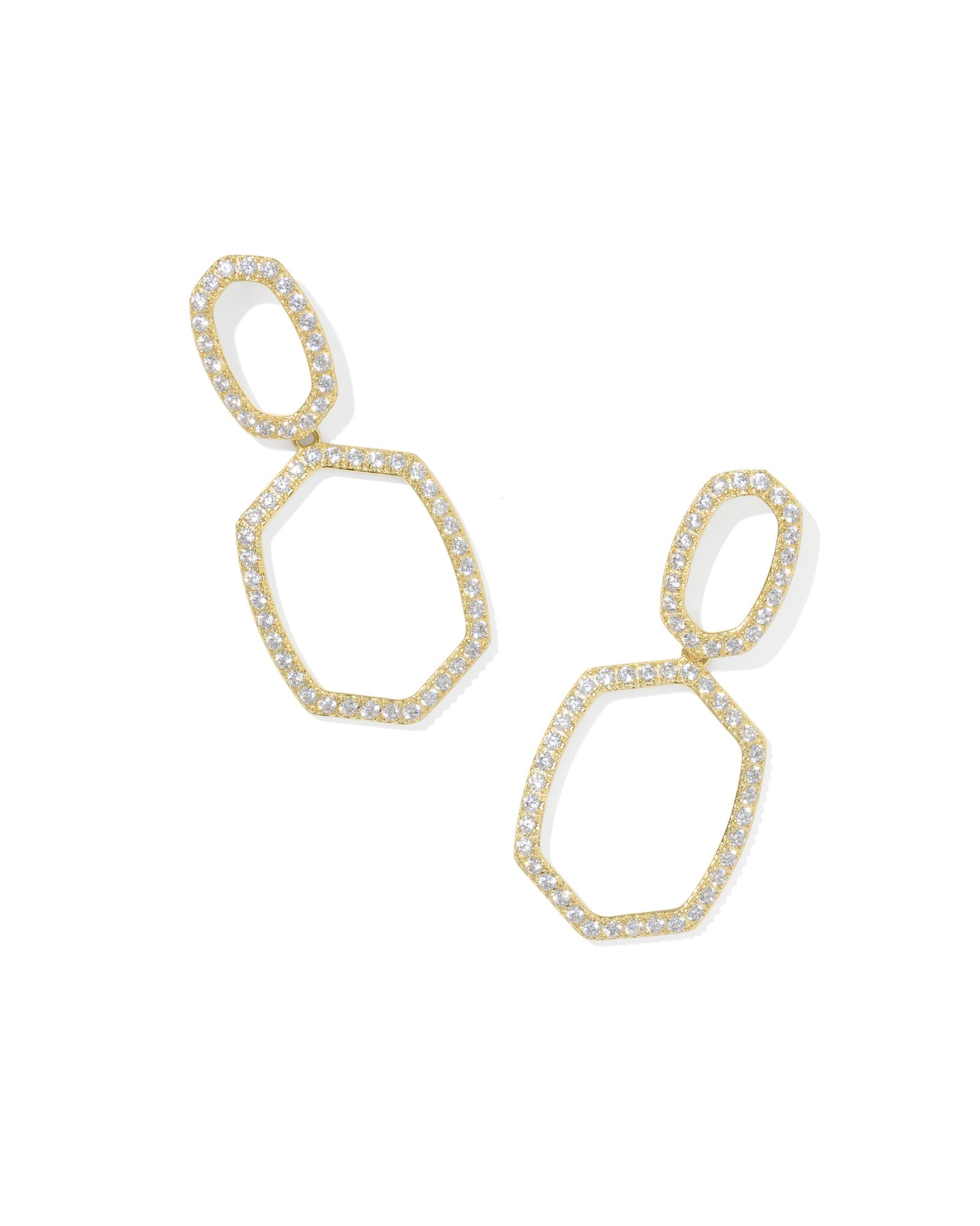 KS Daphne Pave Open Frame Earrings