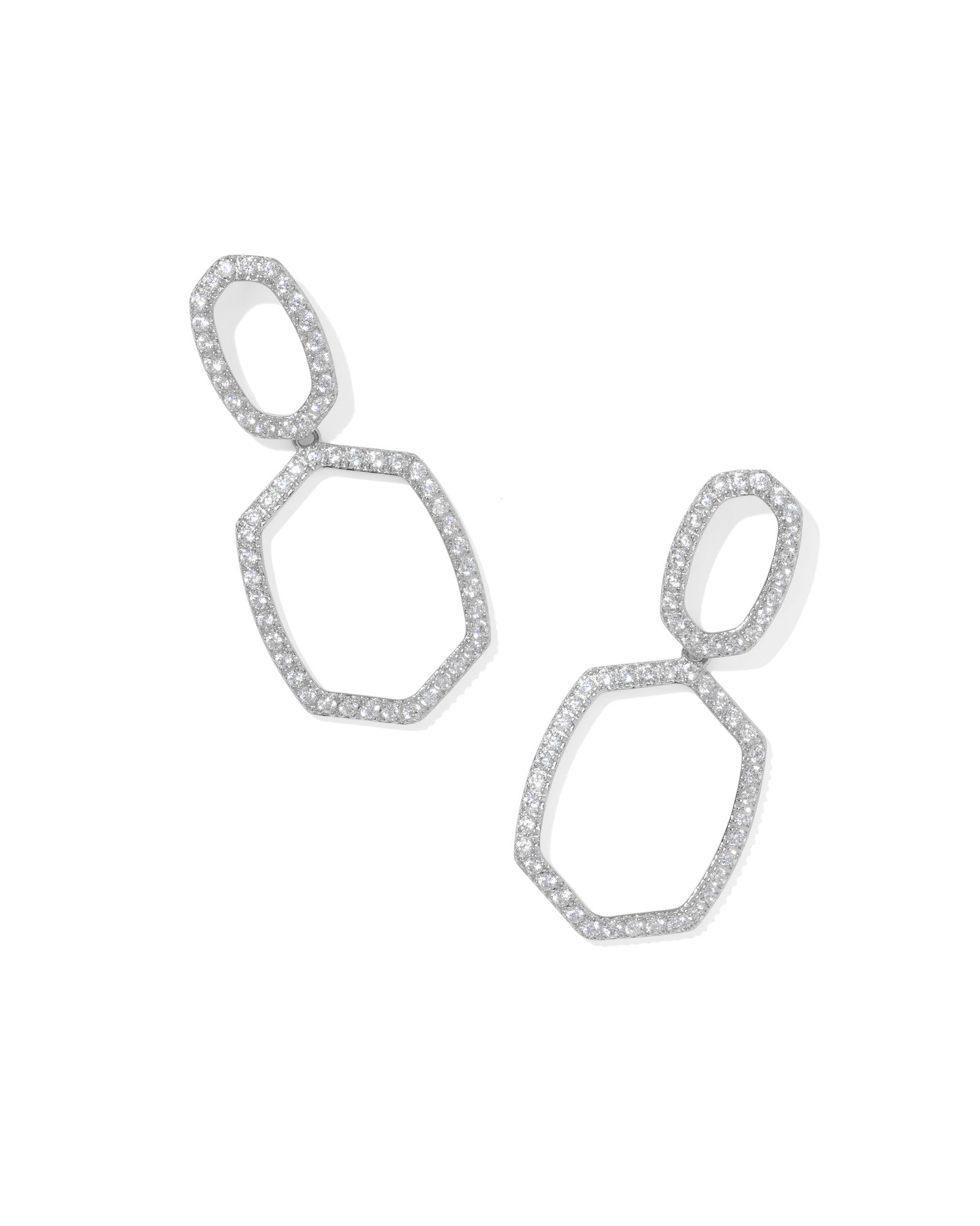 KS Daphne Pave Open Frame Earrings