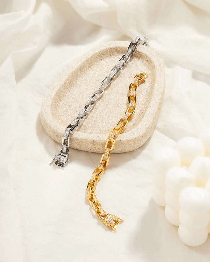 LAJ Boxy Pave Chain Bracelet