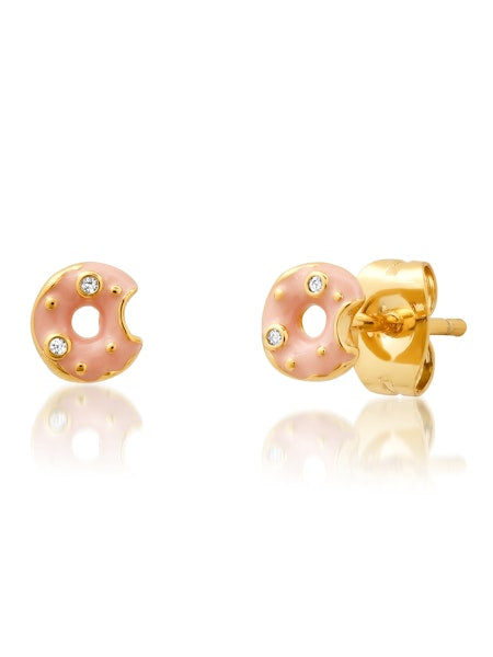 Tai 925 Enamel Donut Stud Earrings