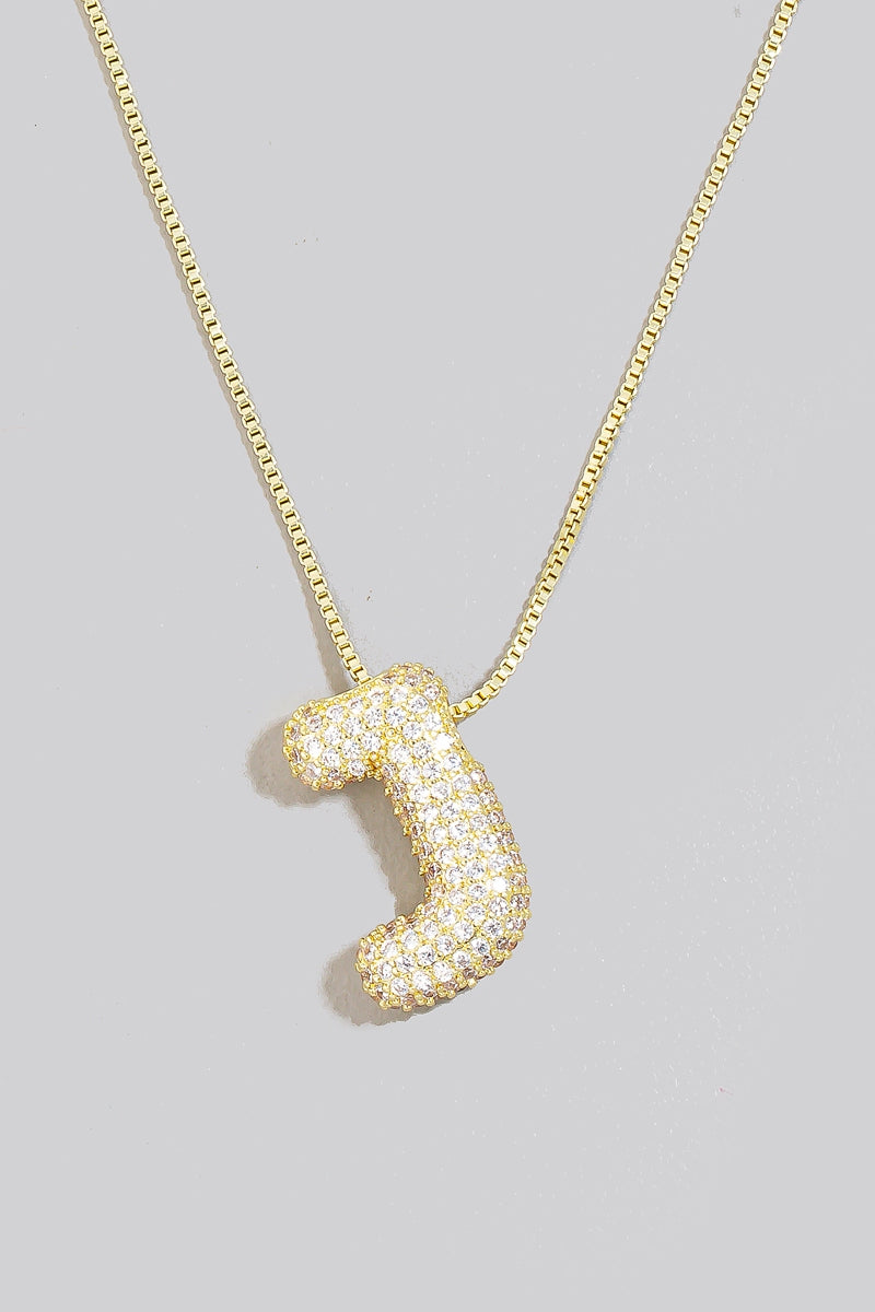 Pave Bubble Initial Necklace