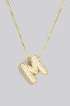 Pave Bubble Initial Necklace