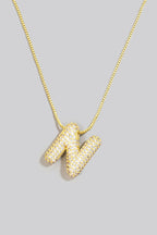 Pave Bubble Initial Necklace