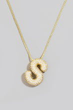 Load image into Gallery viewer, Pave Bubble Initial Necklace

