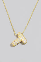 Pave Bubble Initial Necklace