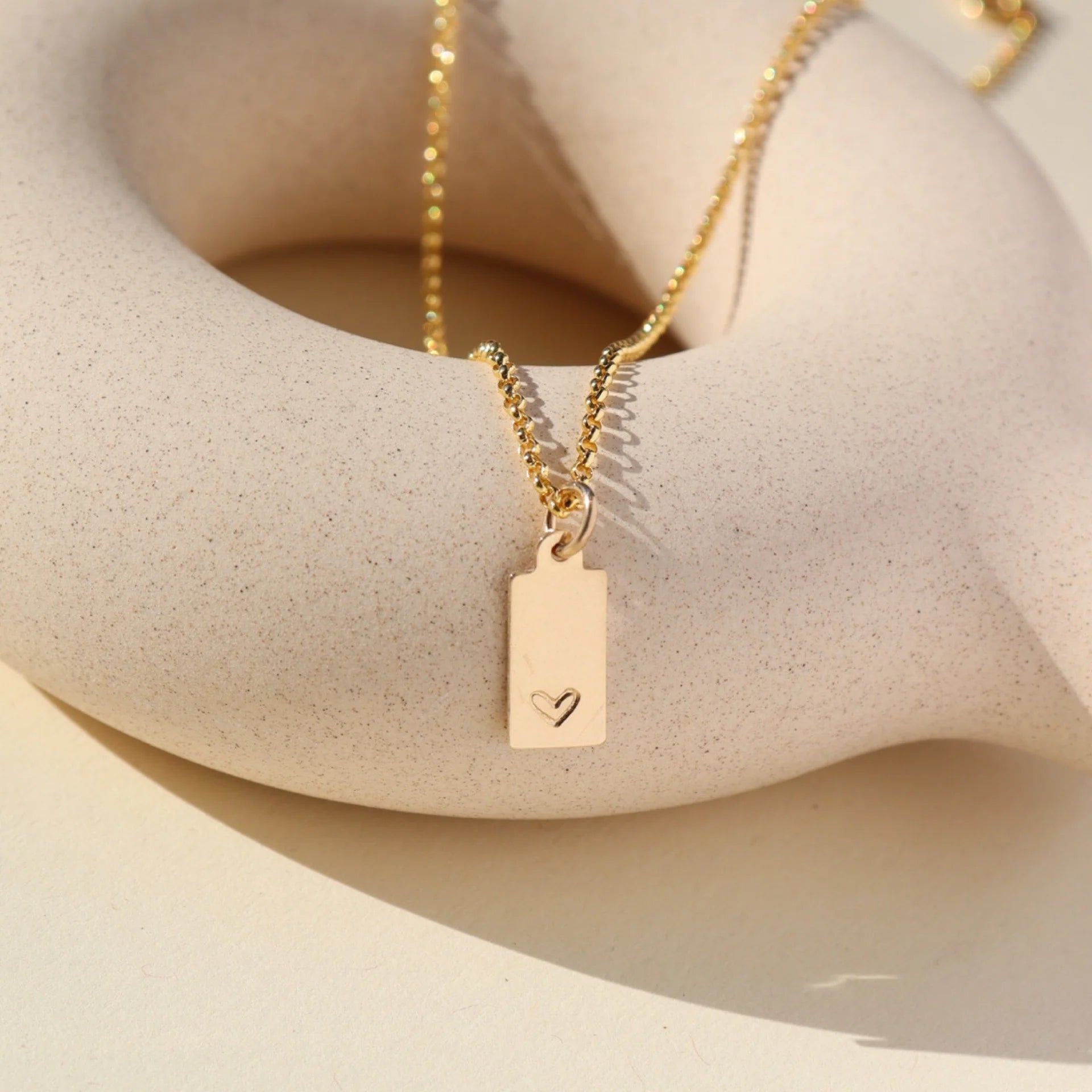 TKN Mini Tag Necklace with Heart