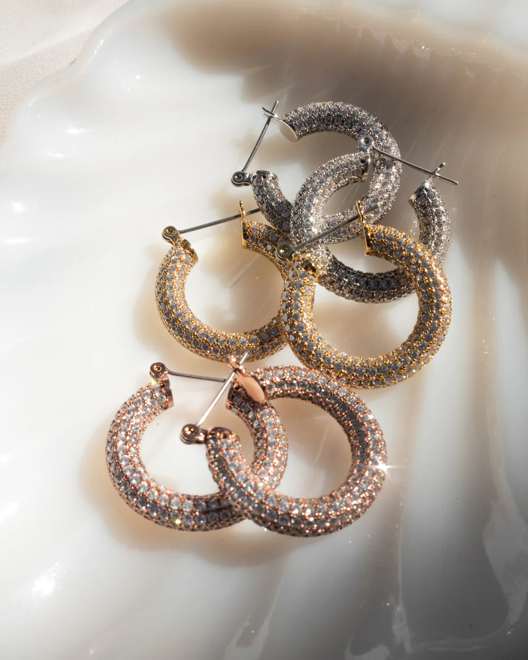 LAJ Pave Baby Amalfi Hoops