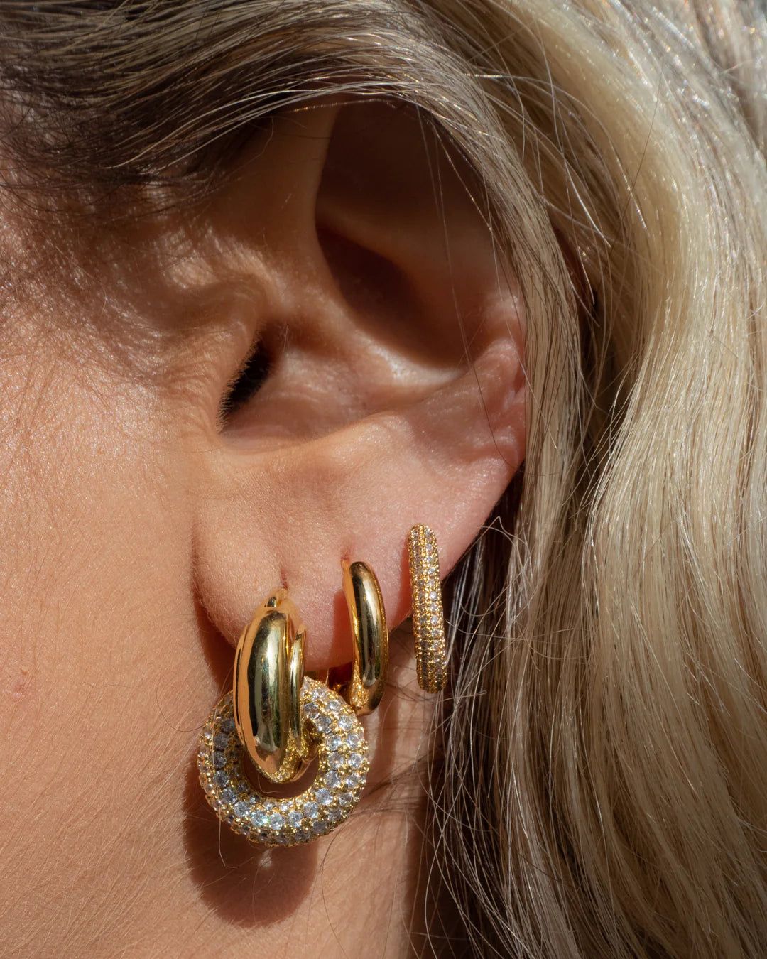 LAJ Pave Interlock Hoops