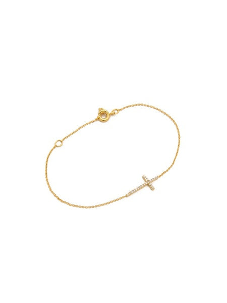 Tai PB-3835 CZ Cross Bracelet