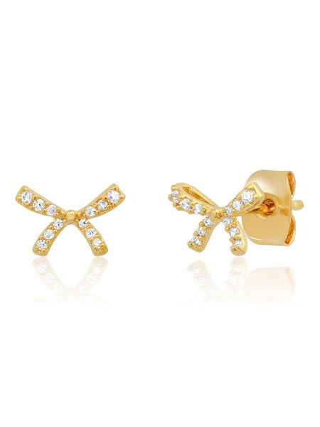 Tai PE-7439 Pave CZ Bow Studs