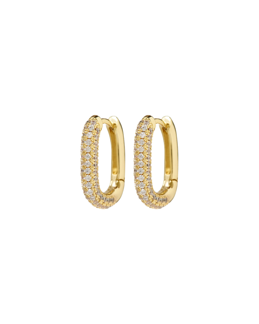 LAJ Pave Chain Link Huggies