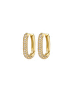 LAJ Pave Chain Link Huggies