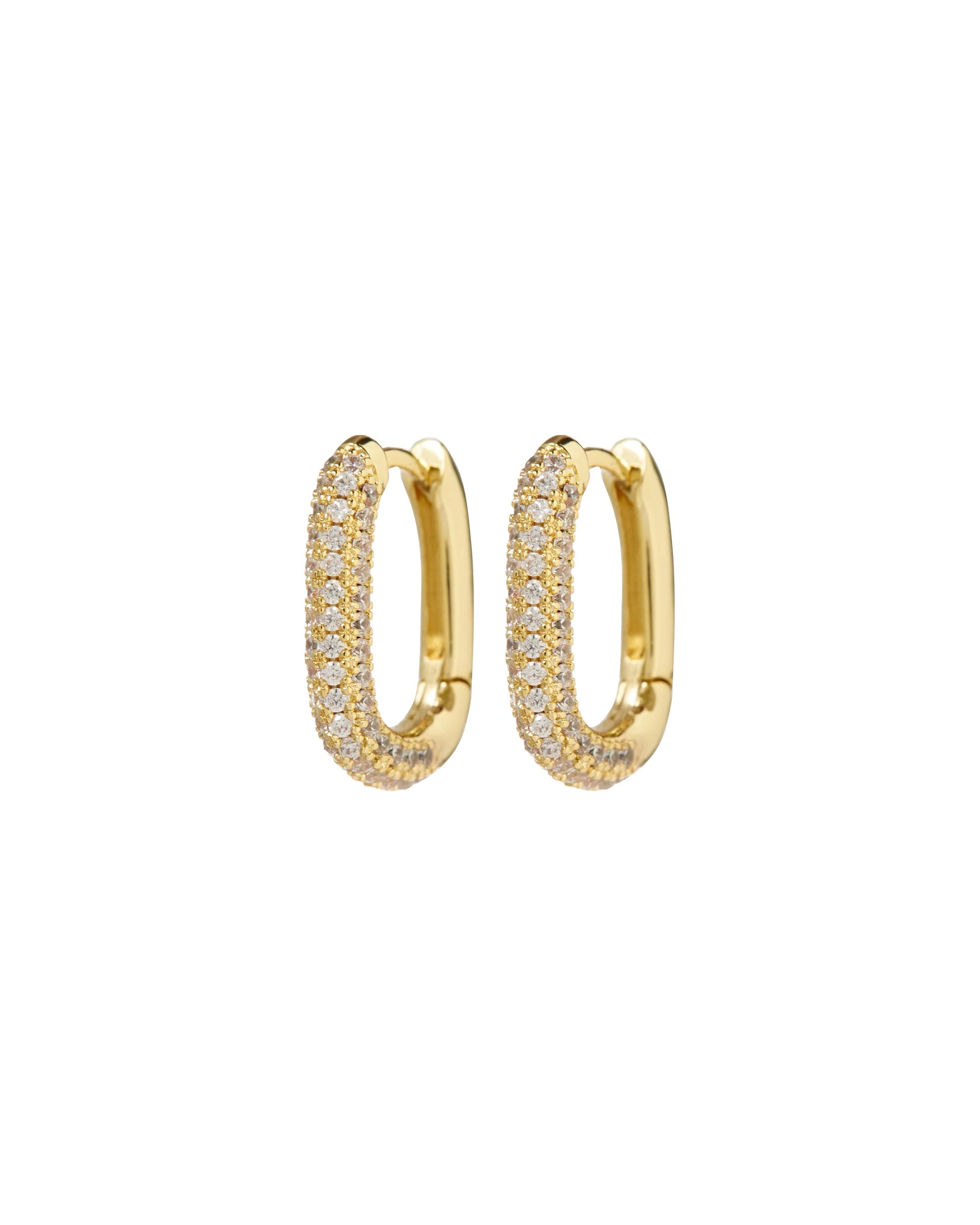 LAJ Pave Chain Link Huggies