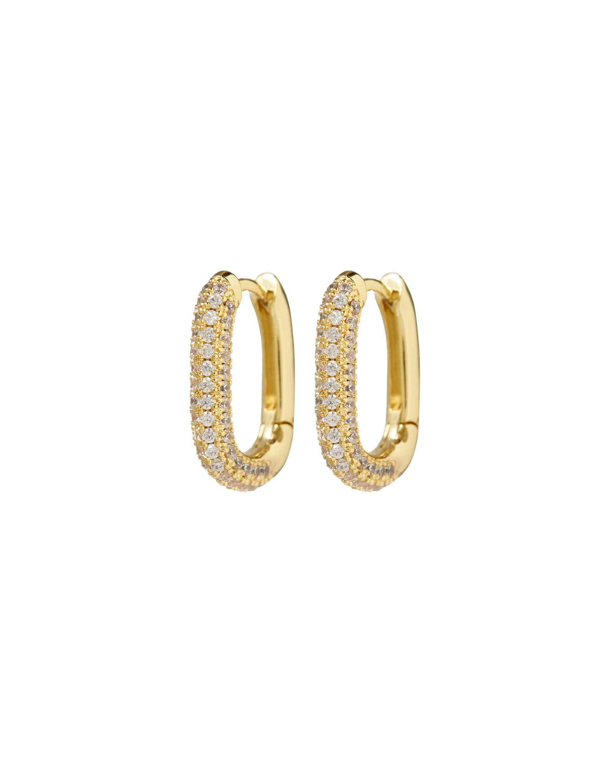 LAJ Pave Chain Link Huggies