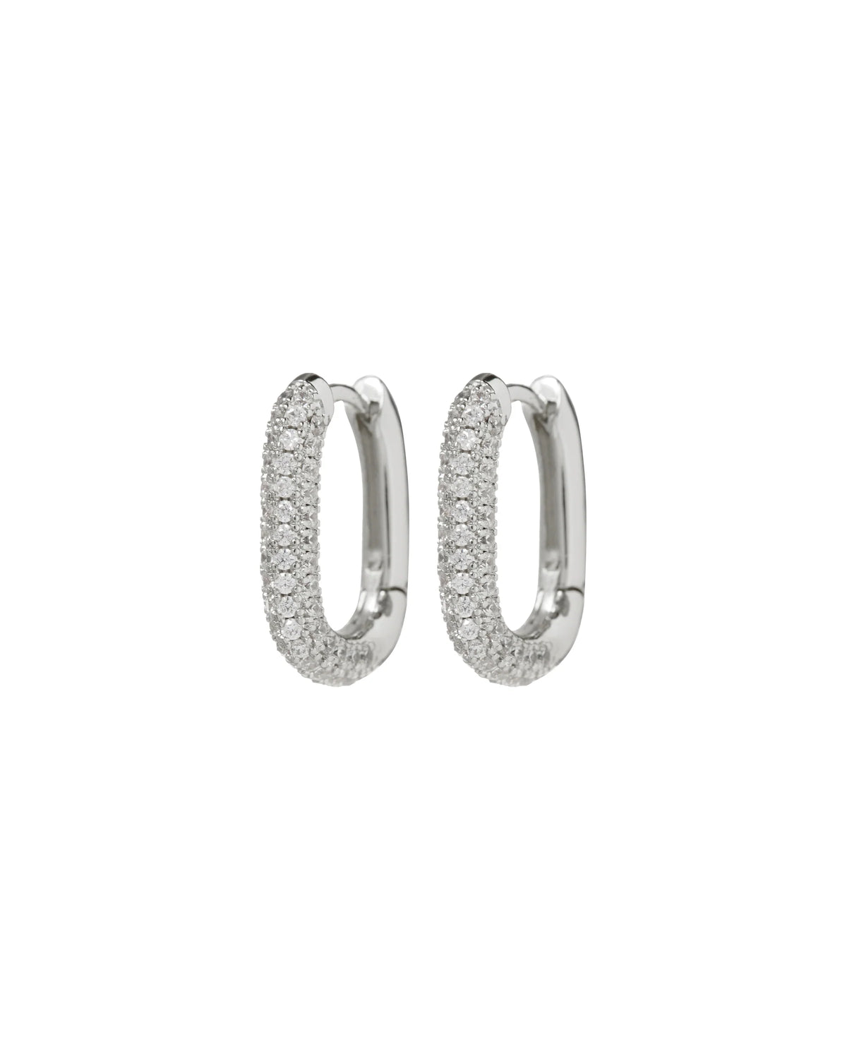 LAJ Pave Chain Link Huggies