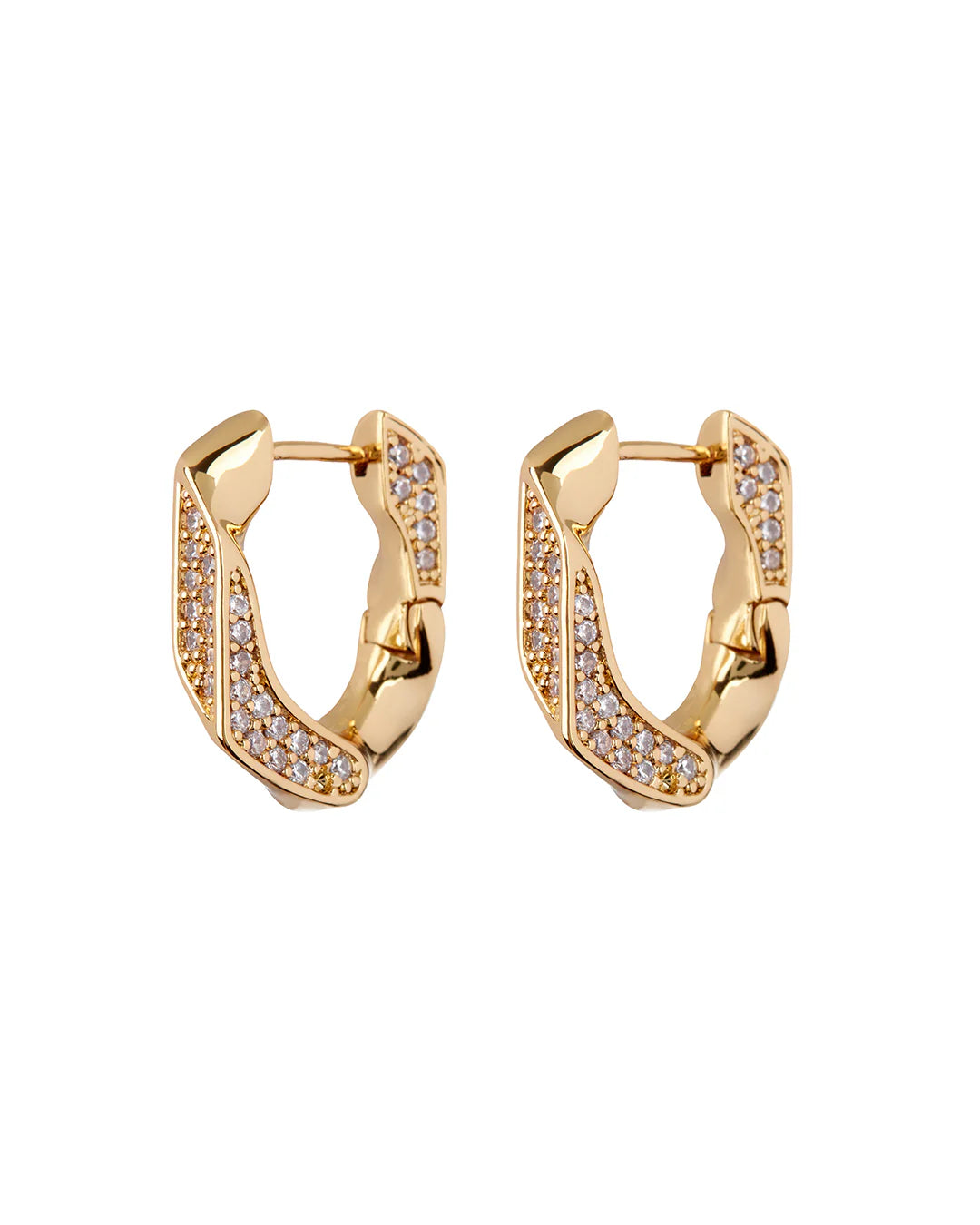 LAJ Pave Cuban Link Hoops