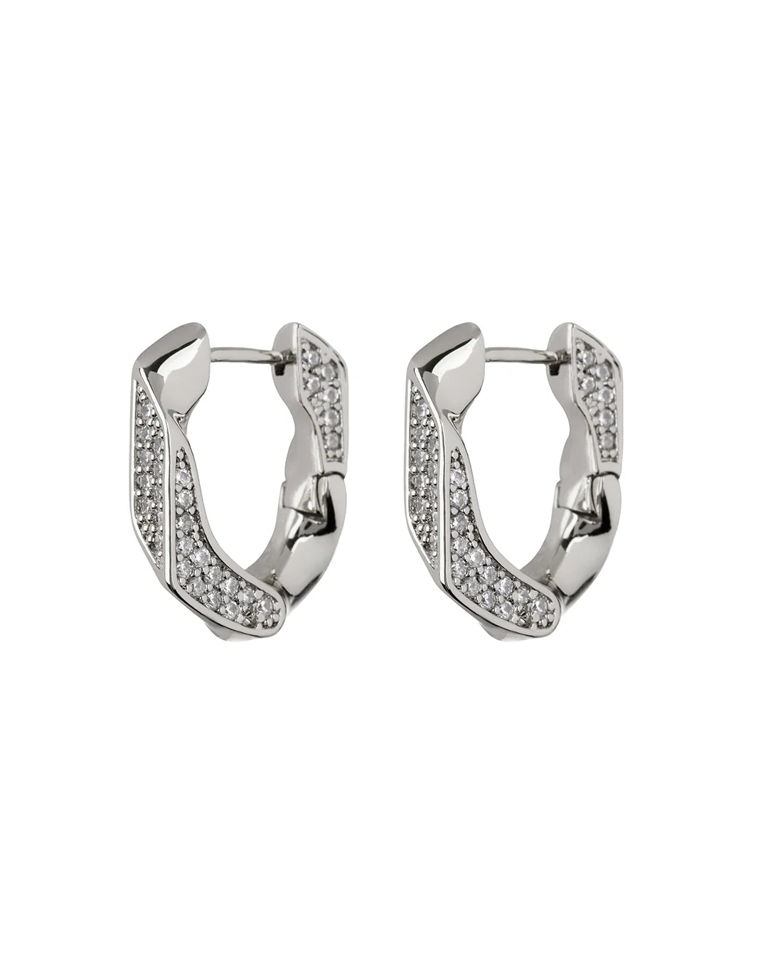 LAJ Pave Cuban Link Hoops
