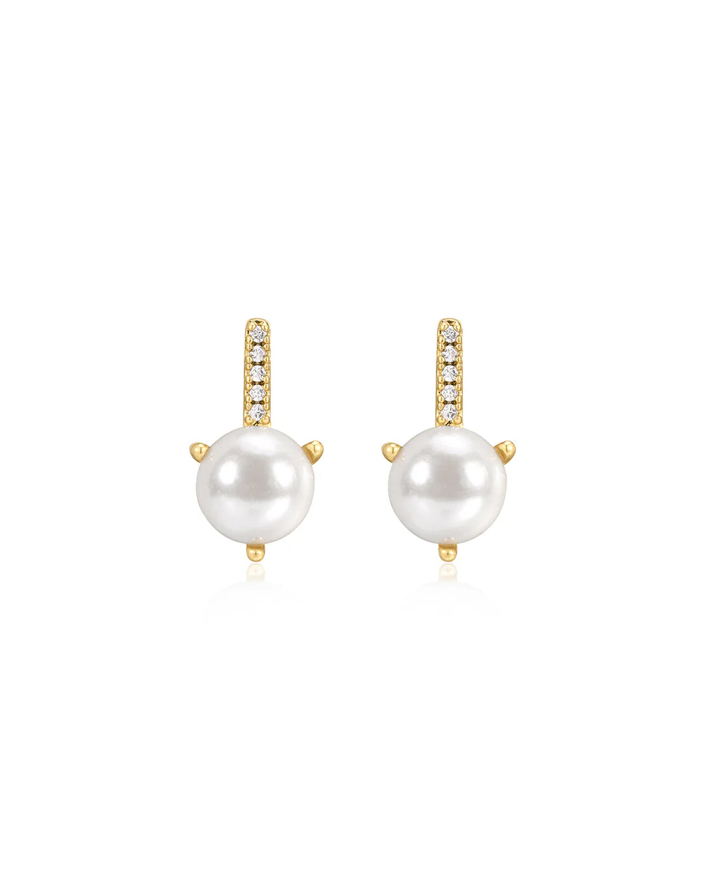 LAJ Pave Post Pearl Studs