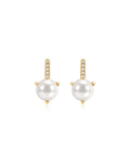 LAJ Pave Post Pearl Studs