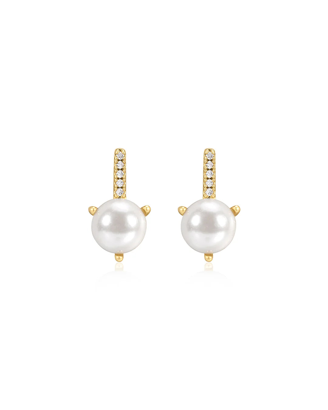 LAJ Pave Post Pearl Studs
