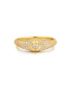 LAJ Pave Hex Signet Ring