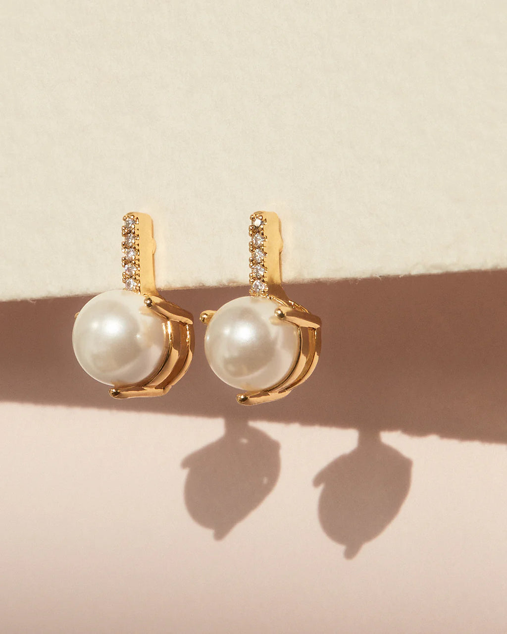 LAJ Pave Post Pearl Studs