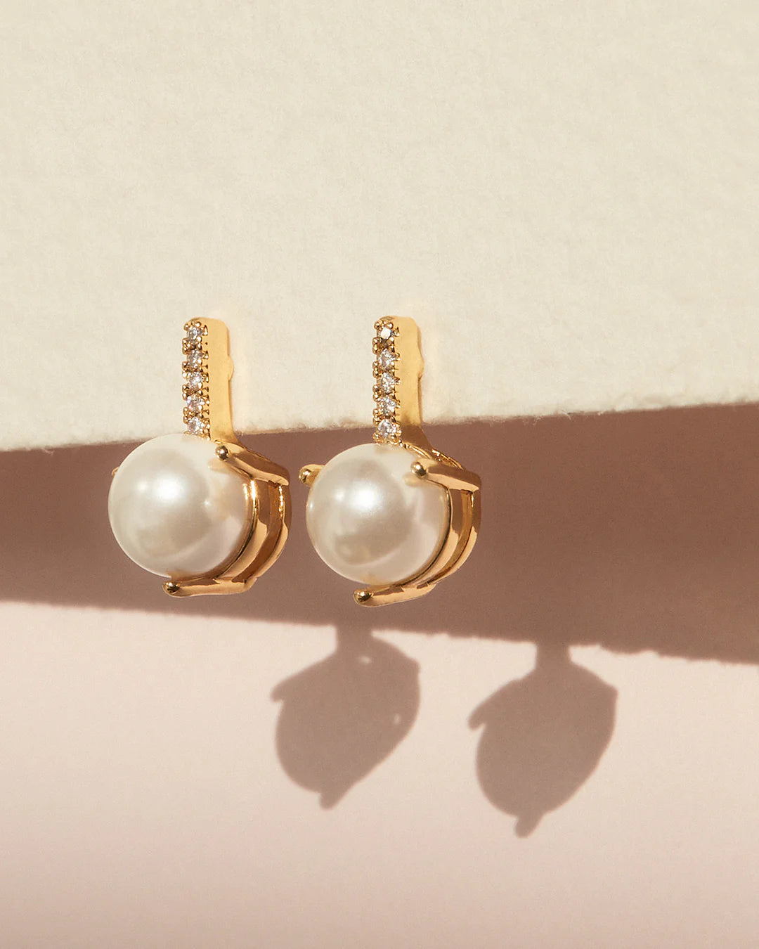 LAJ Pave Post Pearl Studs