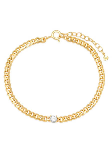 Tai 925 SAB-0163 Curb Chain with CZ