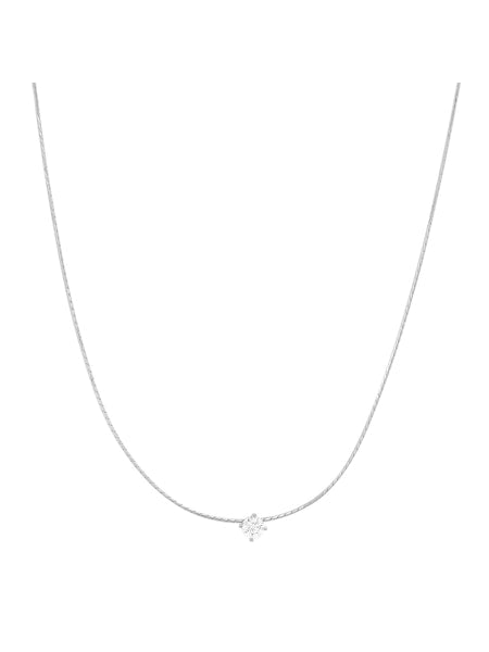 Tai Sterling Silver Chain Necklace with CZ Accent