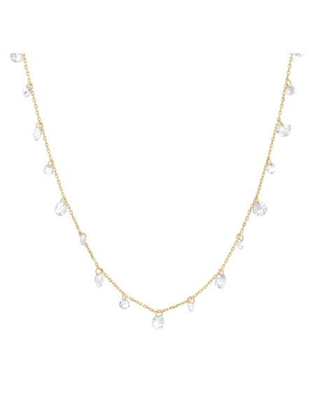 Tai Chain with Floating CZ Charms Gold Vermeil