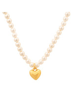 Tai 925 SAN-0190 Pearl Strand Heart Necklace