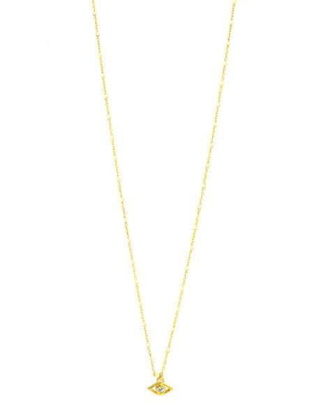 Tai Gold Vermeil Beaded Enamel Necklace with Evil Eye