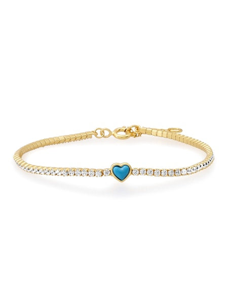 Tai 925 SMB-4 Heart Tennis Bracelet